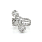 Triple-Row Diamond Floral Petal Ring Diamonds House