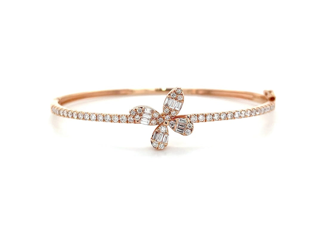 Half Eternity Sleek Bangle with Butterfly Diamonds House