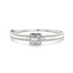 Two-Row Diamond Bangle with Centered Baguette Diamonds House