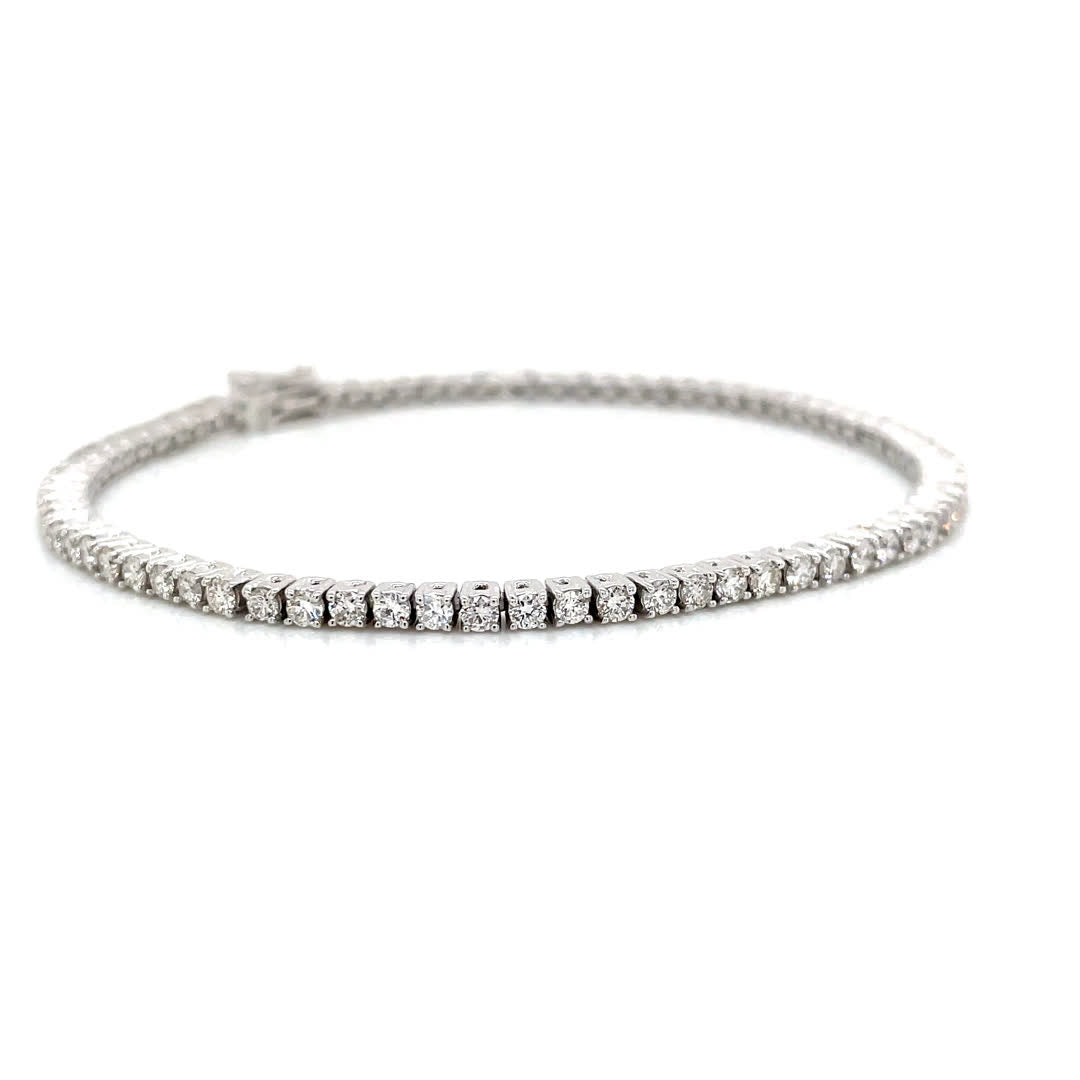 Classic Solitaire Tennis Round-Cut Diamond Bracelet 2.60 Ct Diamonds House