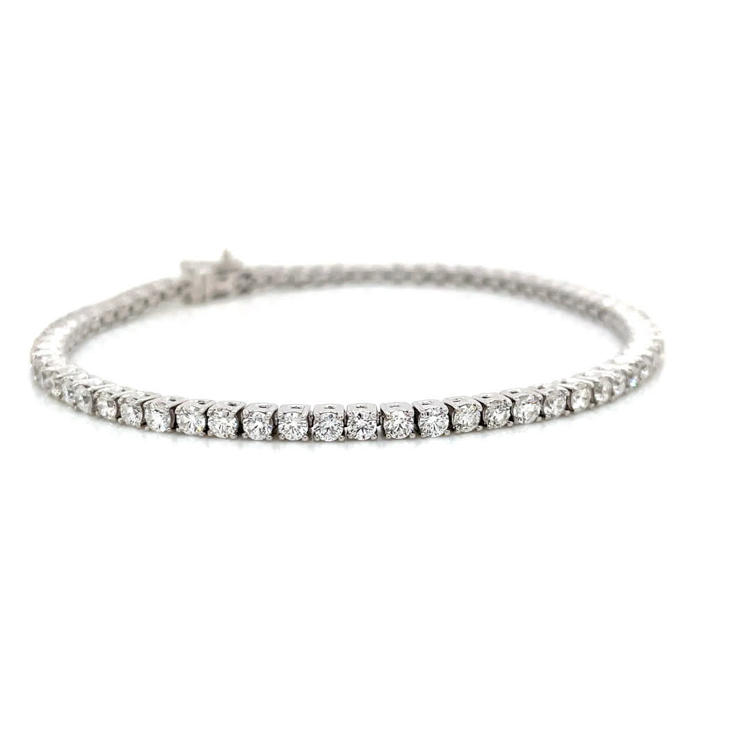 Classic Solitaire Tennis Round-Cut Diamond Bracelet 3.50 Ct Diamonds House