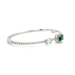 Half Eternity Diamond Bangle with Emerald-Green Gemstone Diamonds House