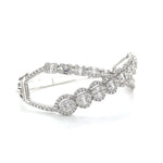 Round and Baguette Diamonds Crossover Bangle Diamonds House