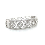 Crown Diamond Bangle with Centered Baguette Clusters Diamonds House