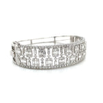 Majestic Two-Row Diamond Bangle with Spaced Baguettes Diamonds House