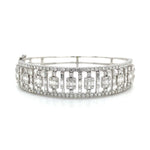 Tiara Layered Diamond Bangle with Baguette Center Diamonds House