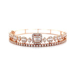 Princess Diamond Bangle with Centered Baguette and Two-Line Design Diamonds House