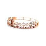 Princess Diamond Bangle with Centered Baguette and Two-Line Design Diamonds House