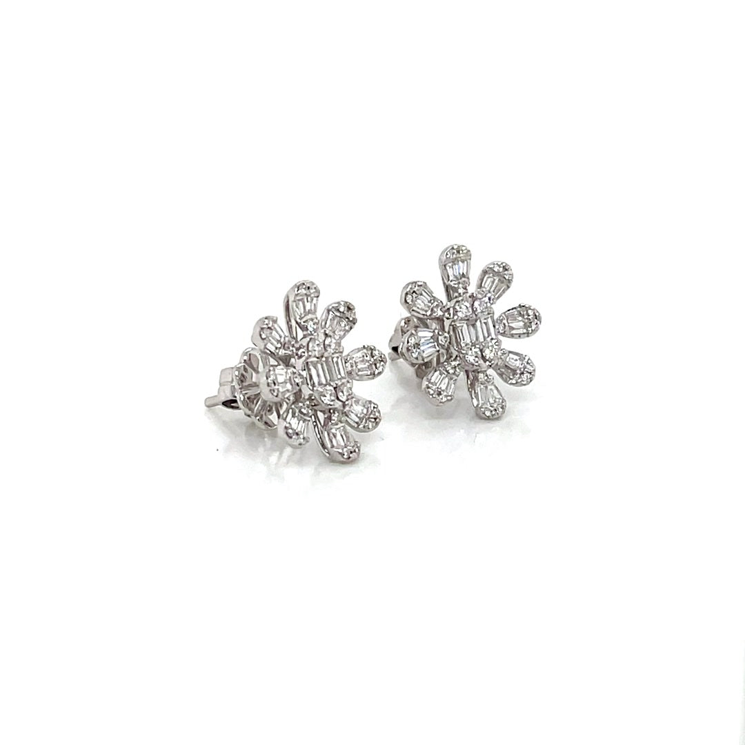 Floral Baguette Diamonds Earrings Diamonds House