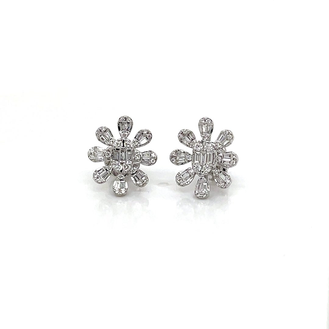 Floral Baguette Diamonds Earrings Diamonds House