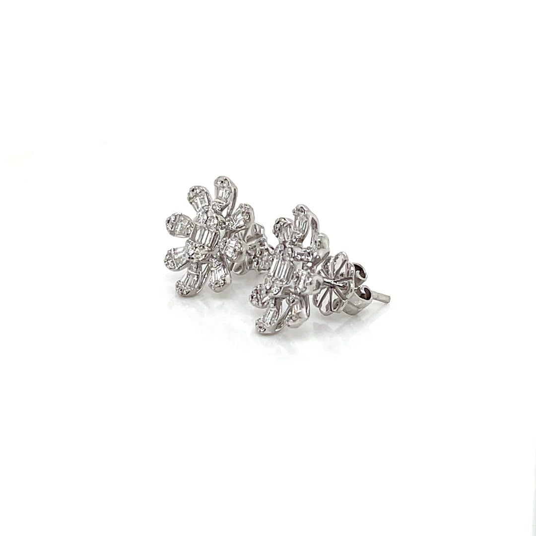 Floral Baguette Diamonds Earrings Diamonds House