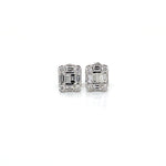 Square Baguette Diamond Stud Earrings Diamonds House