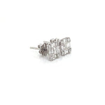 Square Baguette Diamond Stud Earrings Diamonds House