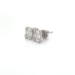 Square Baguette Diamond Stud Earrings Diamonds House