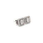 Square Diamond Stud Earrings with Halo Diamonds House