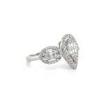 Diamond Pear Shape and Round Cut Halo Ring Diamonds House