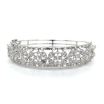 White Gold Floral Diamond Bangle with Intricate Openwork Design Diamonds House