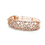 Rose Gold Floral Diamond Bangle with Intricate Openwork Design Diamonds House