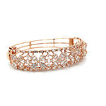 Rose Gold Floral Diamond Bangle with Intricate Openwork Design Diamonds House