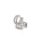 Diamond Huggie Earrings with Baguette and Round Rows Diamonds House