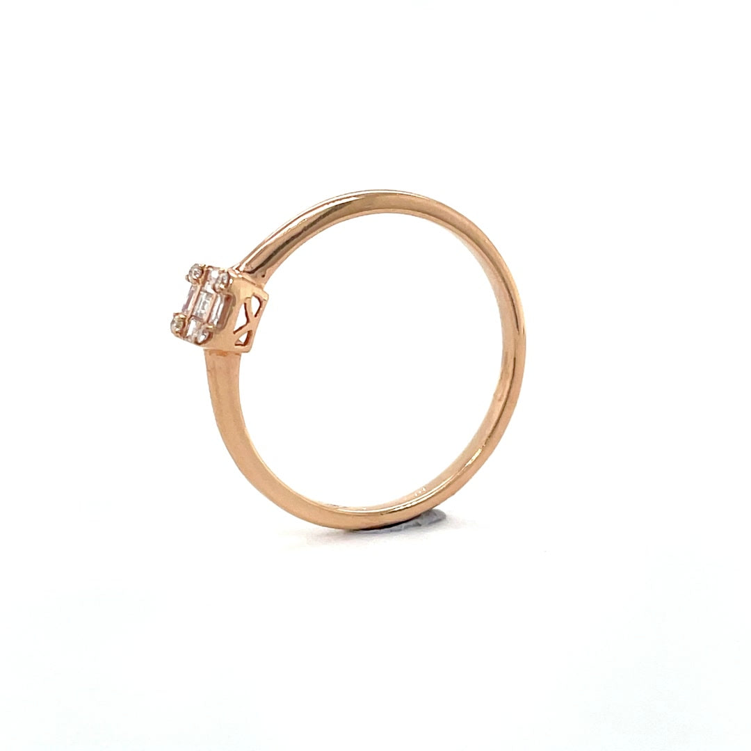 Square Baguette Diamond Ring in Rose Gold Diamonds House