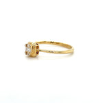 Bezel-Set Square Baguette Diamond Ring in Yellow Gold Diamonds House