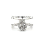 Double Band Pear-Shaped Diamond Halo Ring Diamonds House