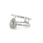 Double Band Pear-Shaped Diamond Halo Ring Diamonds House