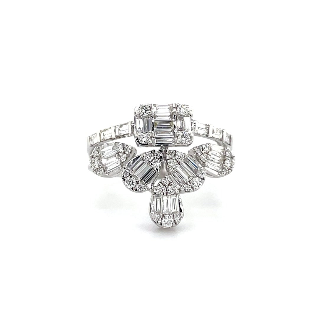 Pear Tiara Baguette Diamond Ring Diamonds House