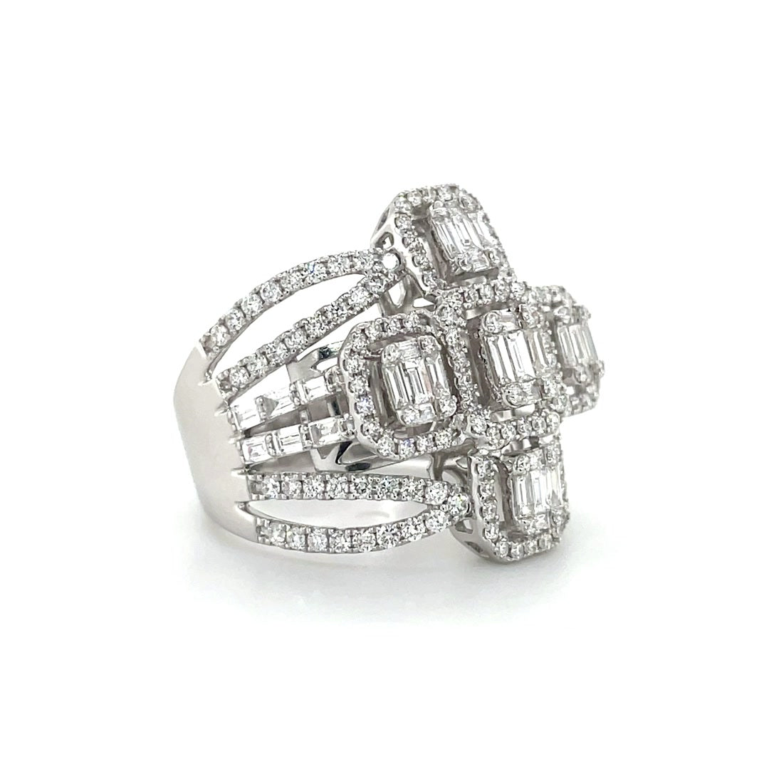 Regal Mosaic Baguette-Cut Diamond Ring Diamonds House