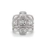 Regal Mosaic Baguette-Cut Diamond Ring Diamonds House