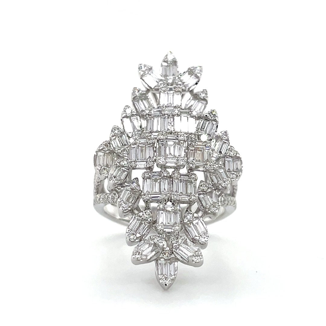 Baguette Diamond Cluster Statement Ring Diamonds House