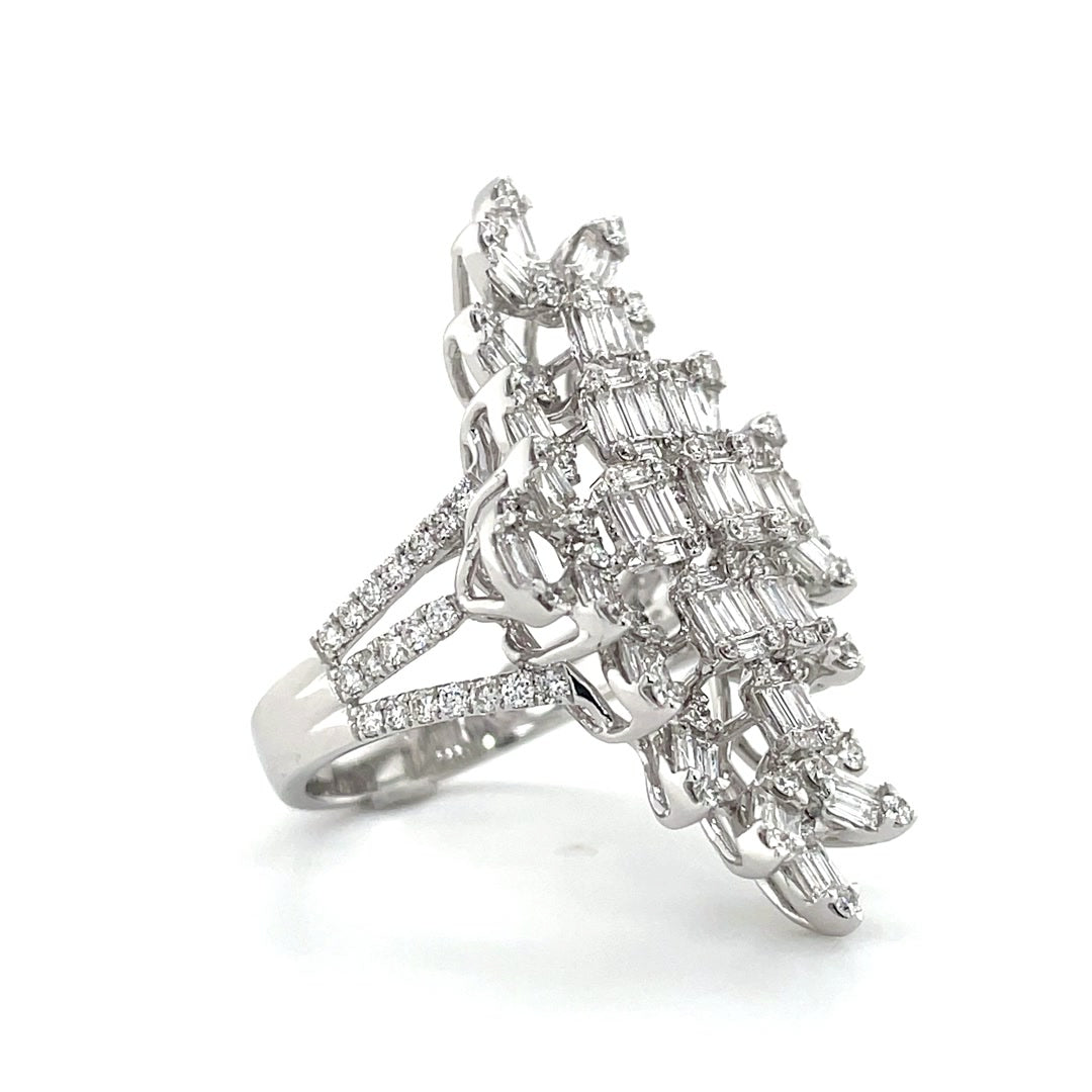 Baguette Diamond Cluster Statement Ring Diamonds House