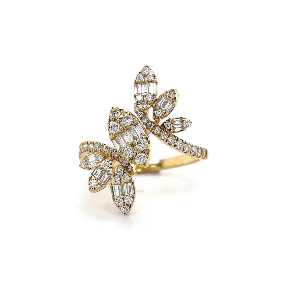 Floral Diamond Open Band Wrap Ring Diamonds House