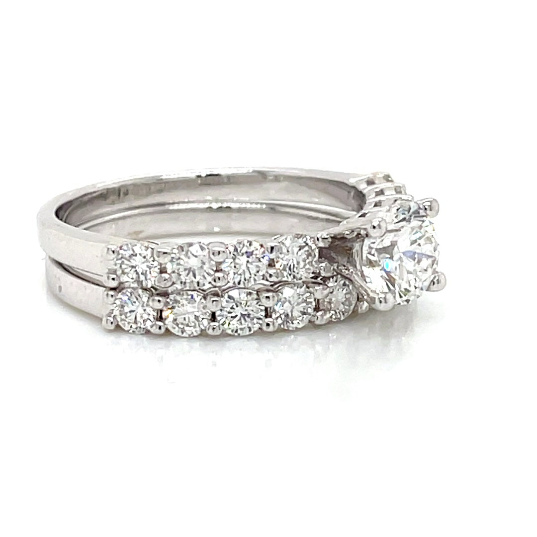 Solitaire Round Brilliant Diamond Engagement Ring and Wedding Band 1.90 Ct Diamonds House