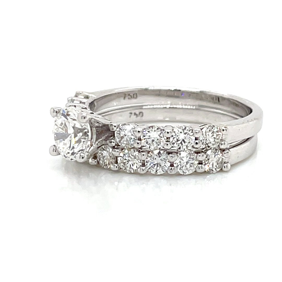 Solitaire Round Brilliant Diamond Engagement Ring and Wedding Band 1.90 Ct Diamonds House