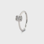 Bezel-Set Square Baguette Diamond Ring in White Gold Diamonds House