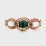 Malachite and Mother of Pearl Diamond Wave Bangle Diamonds House