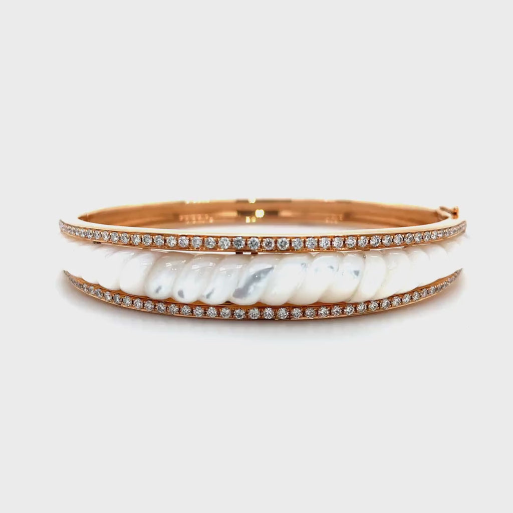 Mother of Pearl with Diamond Accents Bangle Diamonds House