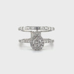 Double Band Pear-Shaped Diamond Halo Ring Diamonds House