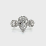 Diamond Pear Shape and Round Cut Halo Ring Diamonds House