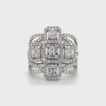 Regal Mosaic Baguette-Cut Diamond Ring Diamonds House