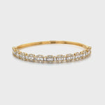 Square Baguette Diamond Clusters Bangle in Yellow Gold Diamonds House