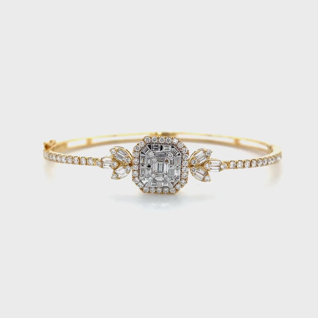 Regal Center Baguette Square Diamond Bangle Diamonds House