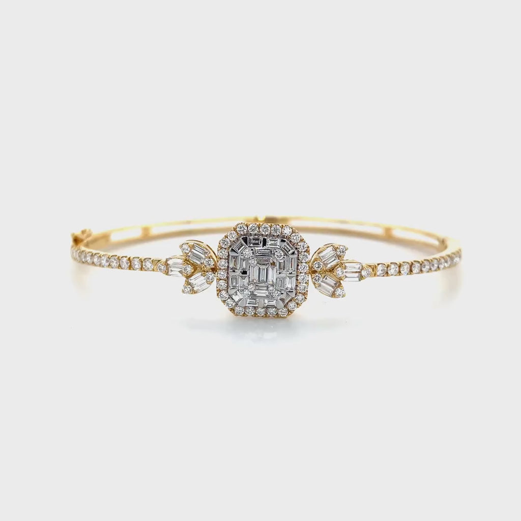 Regal Center Baguette Square Diamond Bangle Diamonds House