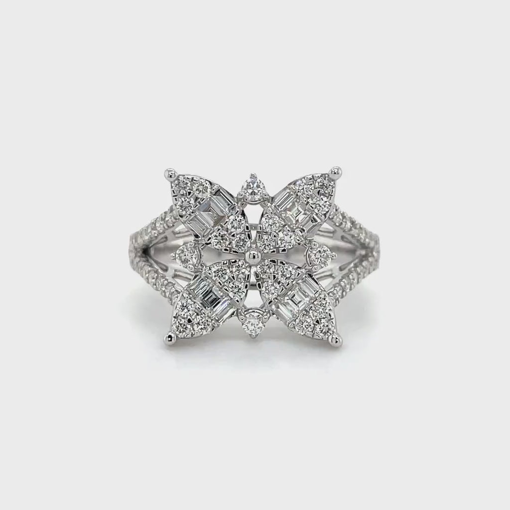 Blooming Diamond Four-Leaf Statement Ring Diamonds House