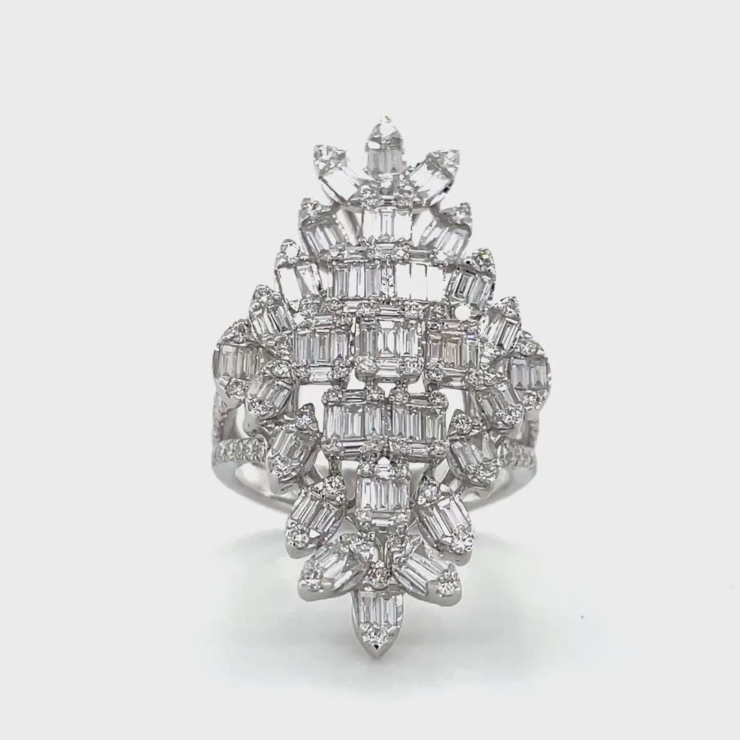 Baguette Diamond Cluster Statement Ring Diamonds House