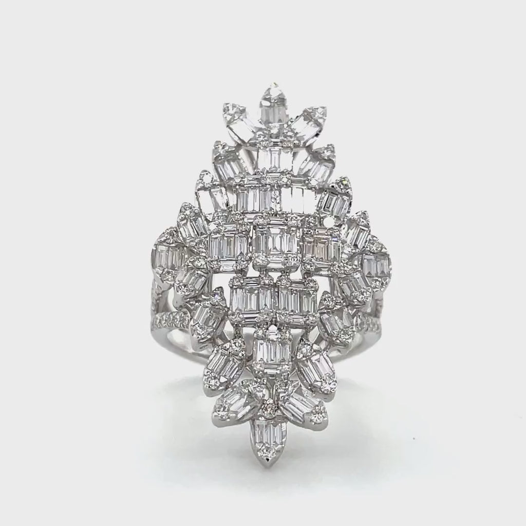 Baguette Diamond Cluster Statement Ring Diamonds House