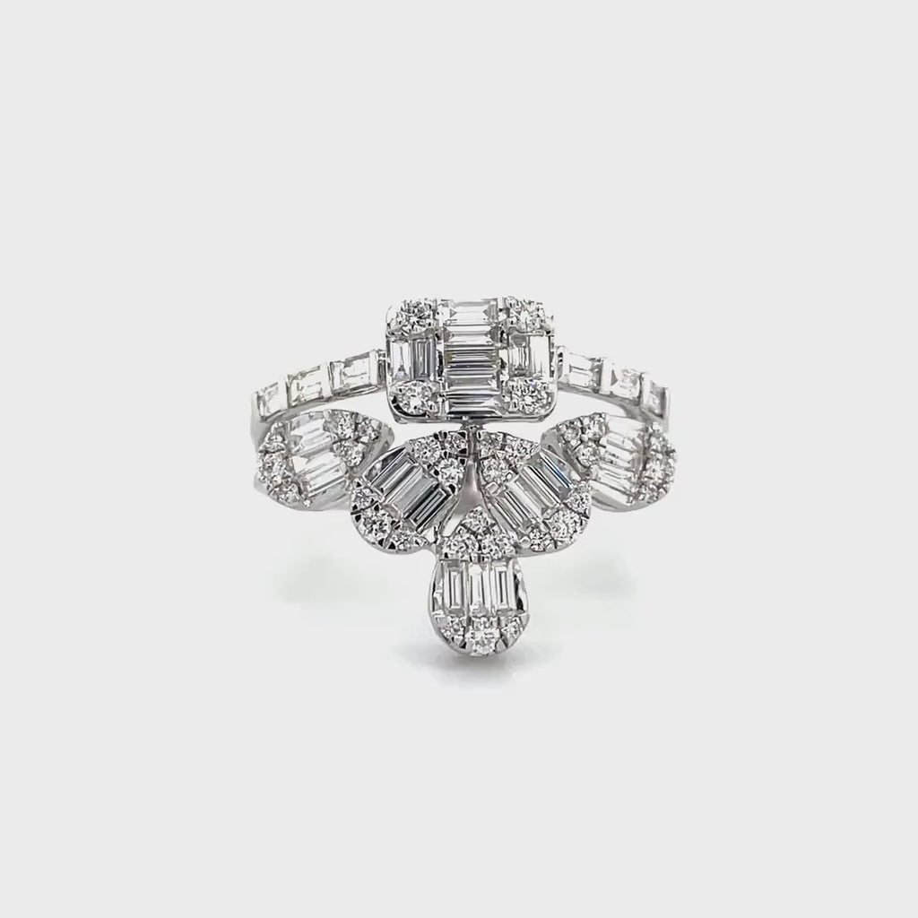 Pear Tiara Baguette Diamond Ring Diamonds House