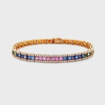 Rainbow Sapphire Princess Cut Diamond Tennis Bracelet Diamonds House